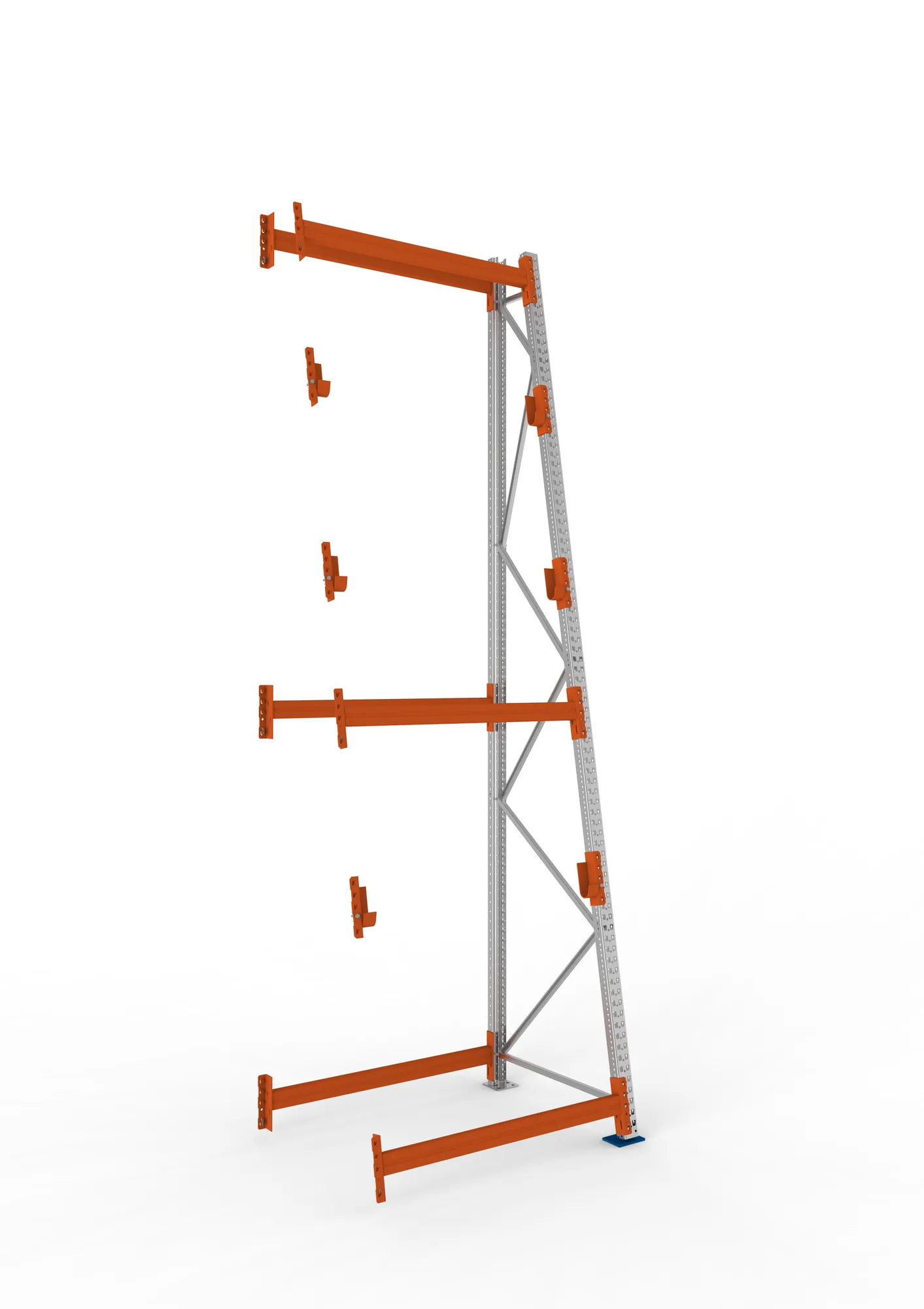 META MULTIPAL | Kabeltrommelregal | Anbauregal | 4400 x 1300 x 1100 mm | Feldlast 2250 kg | 3 Ebenen | Typ 3/A-Ständer | verzinkt