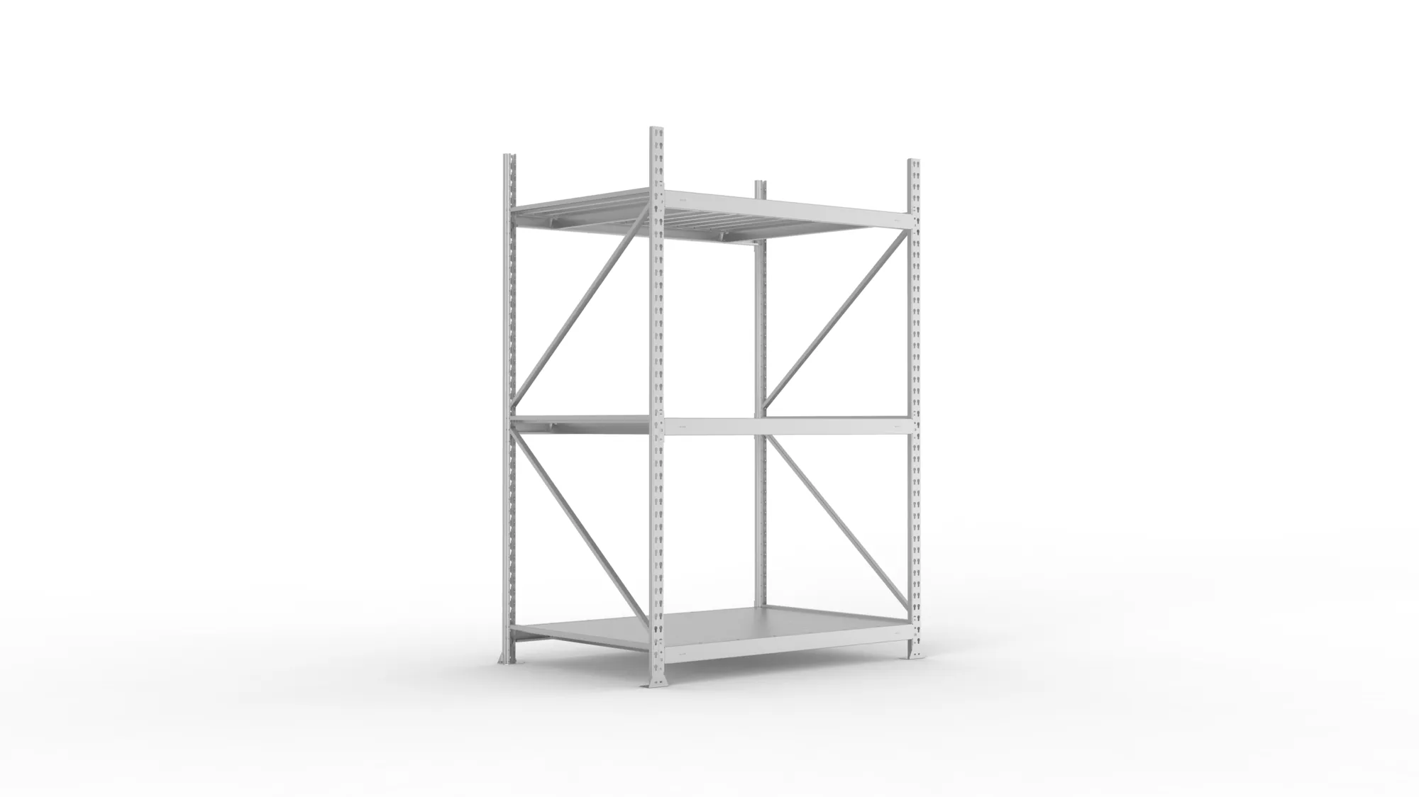 META MINI-RACK Weitspannregal | Grundregal | 2200 x 1400 x 1050 mm | Fachlast 600 kg | Stahlpaneelböden | 3 Ebenen