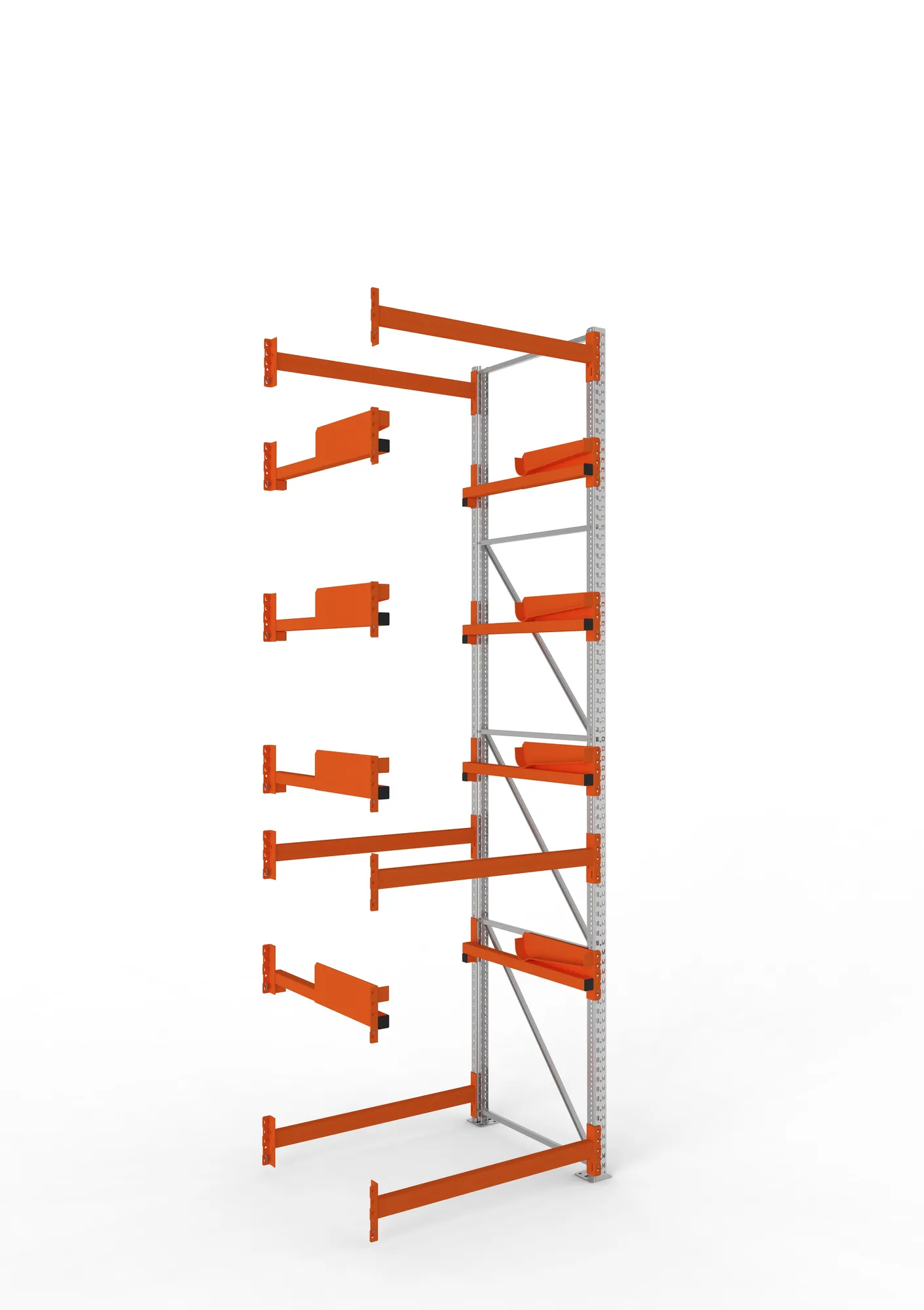META MULTIPAL | Kabeltrommelregal | Anbauregal | 4400 x 1300 x 1100 mm | Feldlast 5500 kg | 4 Ebenen | Typ 2 | RAL 5010