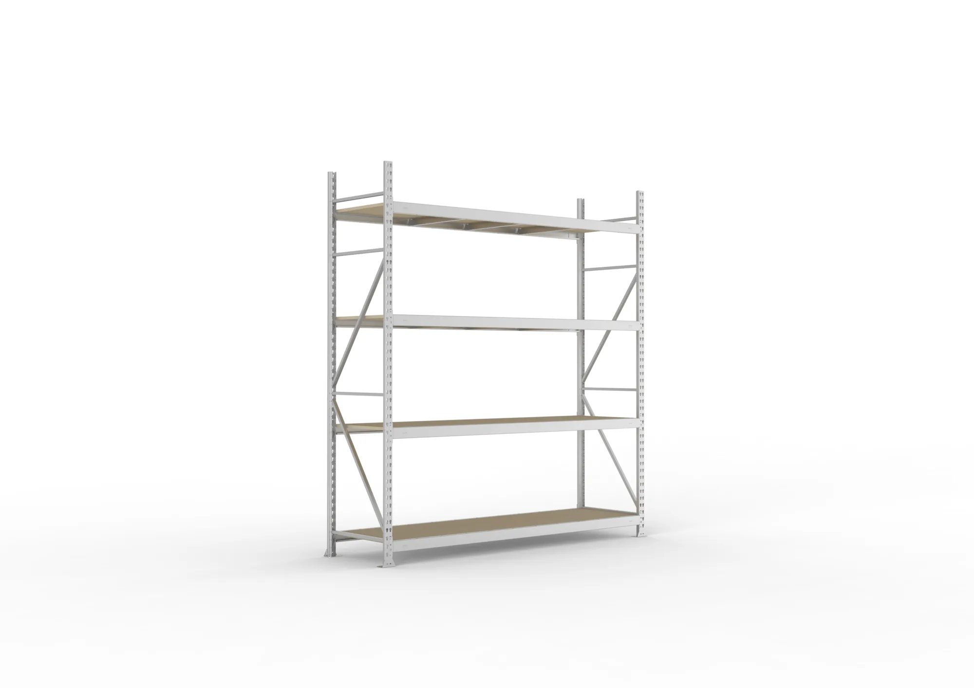 META MINI-RACK Weitspannregal | Grundregal | 2500 x 2200 x 650 mm | Fachlast 600 kg | Spanplattenböden | 4 Ebenen