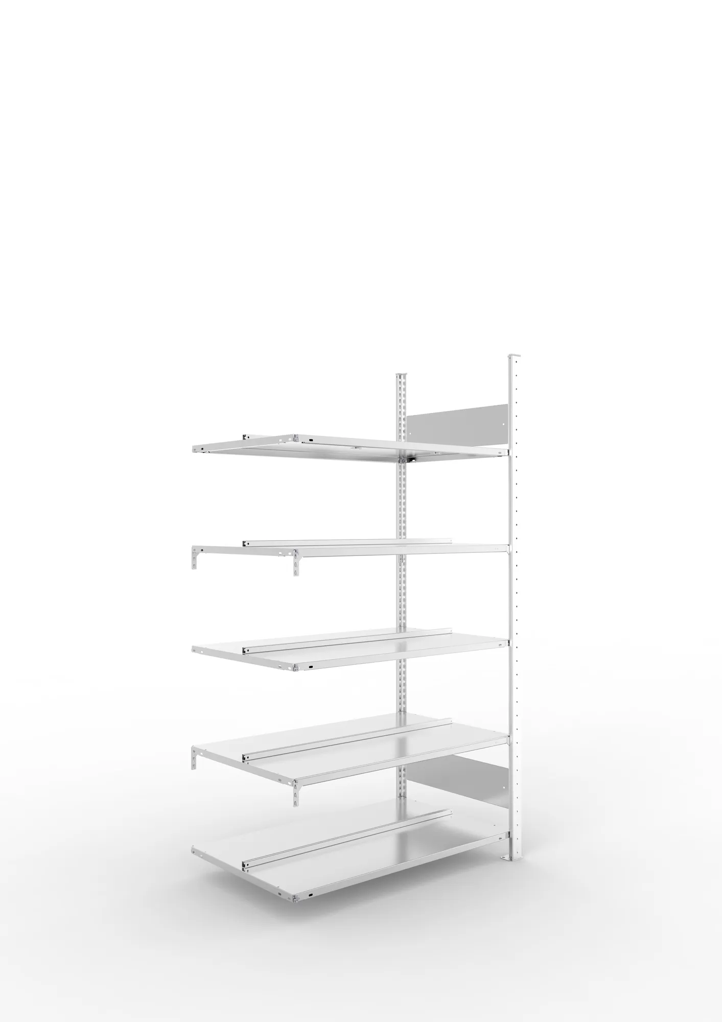 META COMPACT S3| Büro-Steckregal | Doppel-Anbauregal | 1850 x 1000 x 600 mm | Fachlast 100 kg | 5 Ebenen | Mittelanschlag | verzinkt