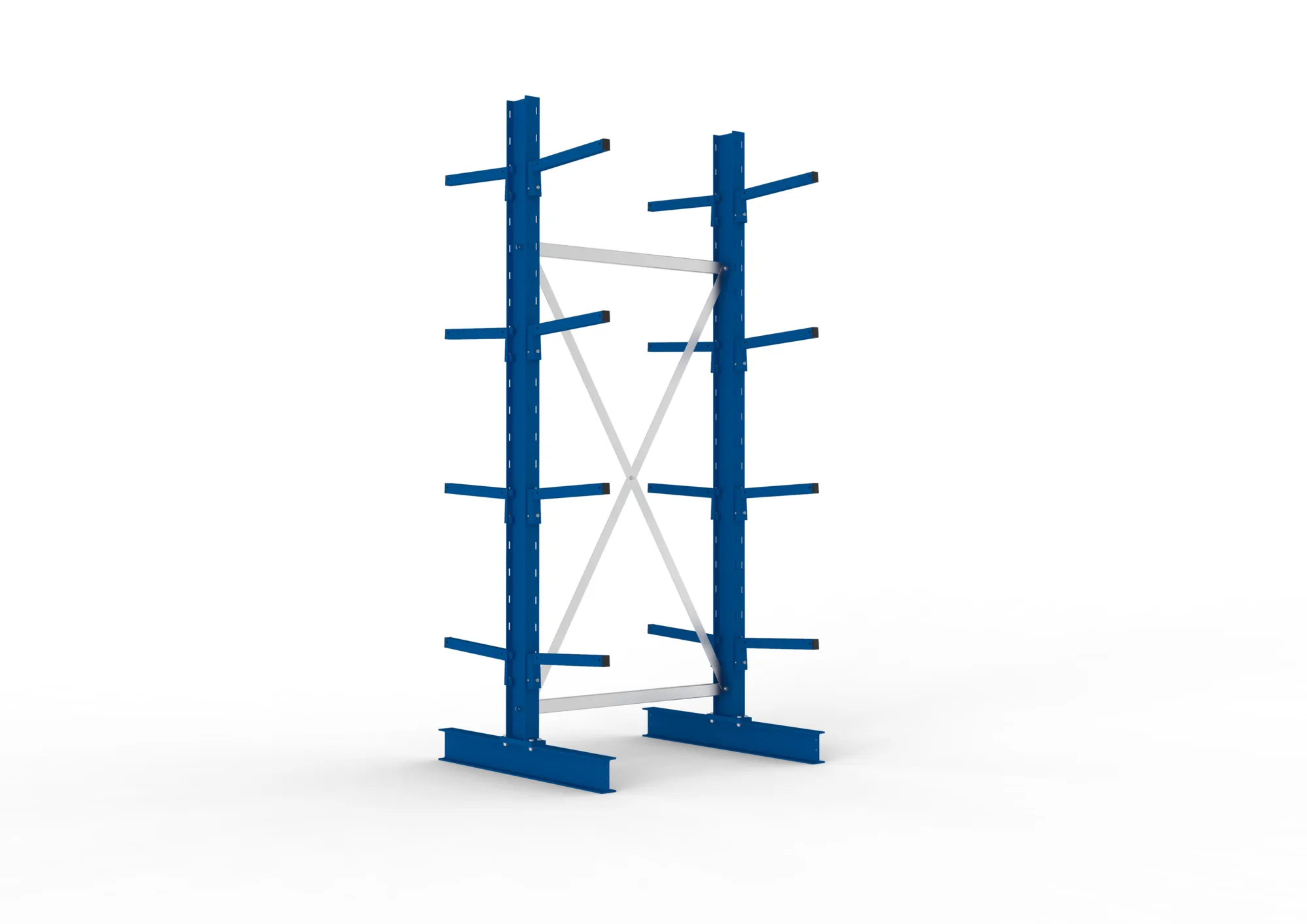 META MULTISTRONG L | Kragarmregal | Grundregal | 2500 x 1000 x 400 mm | Armlast 220 kg | doppelseitig | 4+1 Ebenen
