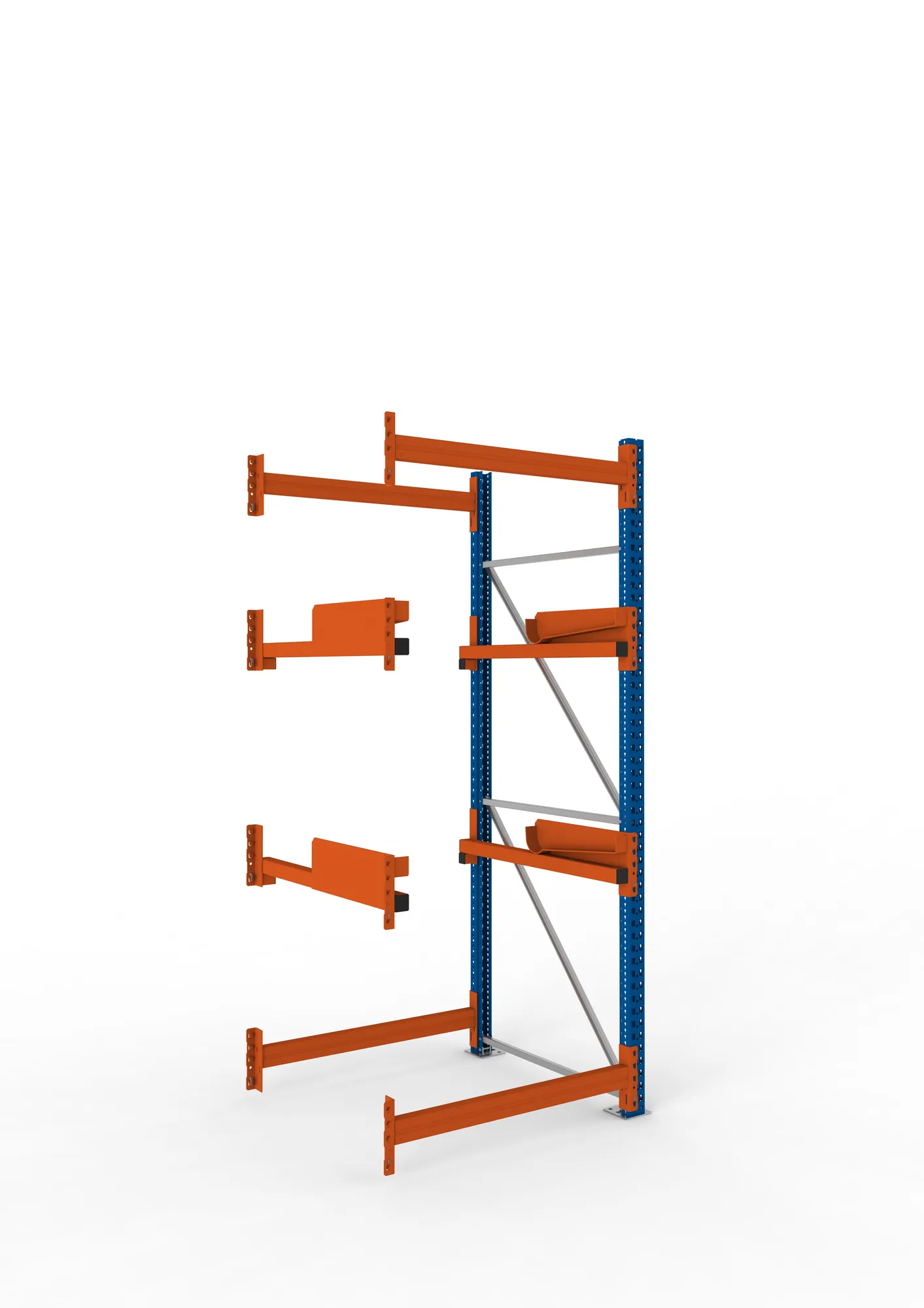 META MULTIPAL | Kabeltrommelregal | Anbauregal | 2700 x 1100 x 1100 mm | Feldlast 4000 kg | 2 Ebenen | Typ 2 | RAL 5010