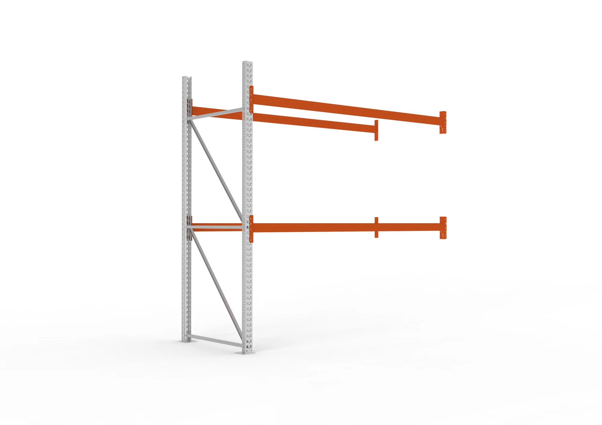 META MULTIPAL | Palettenregal | Anbauregal | 2700 x 2700 x 1100 mm | Fachlast 490 kg | 3 Ebenen | 9 Paletten | verzinkt