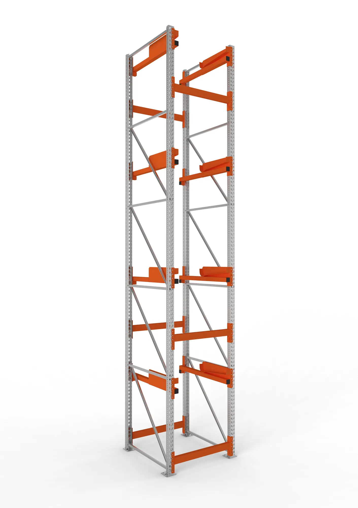 META MULTIPAL | Kabeltrommelregal | Grundregal | 5500 x 900 x 1100 mm | Feldlast 5500 kg | 4 Ebenen | Typ 2 | RAL 5010