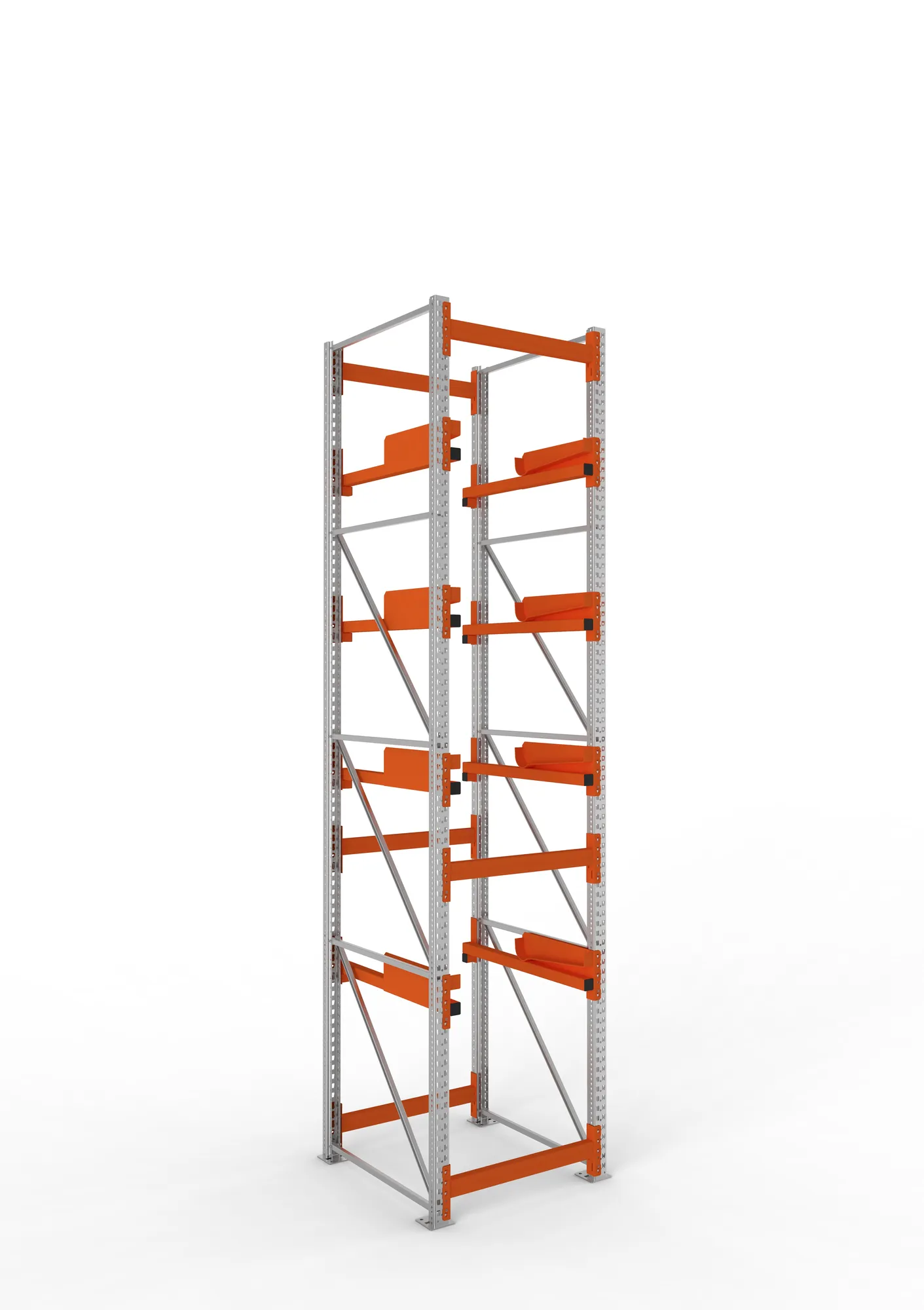 META MULTIPAL | Kabeltrommelregal | Grundregal | 4400 x 900 x 1100 mm | Feldlast 5500 kg | 4 Ebenen | Typ 2 | verzinkt