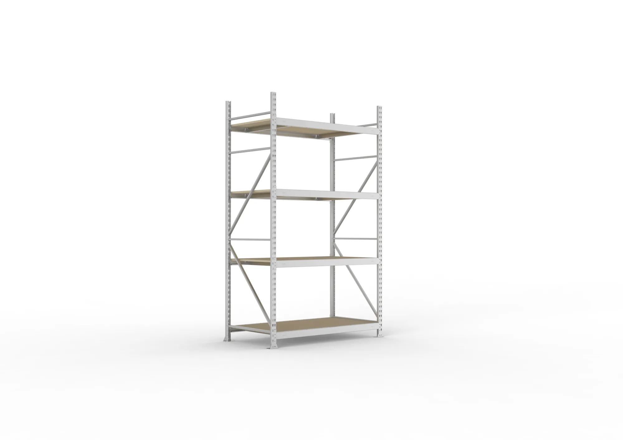 META MINI-RACK Weitspannregal | Grundregal | 2500 x 1400 x 800 mm | Fachlast 600 kg | Spanplattenböden | 4 Ebenen