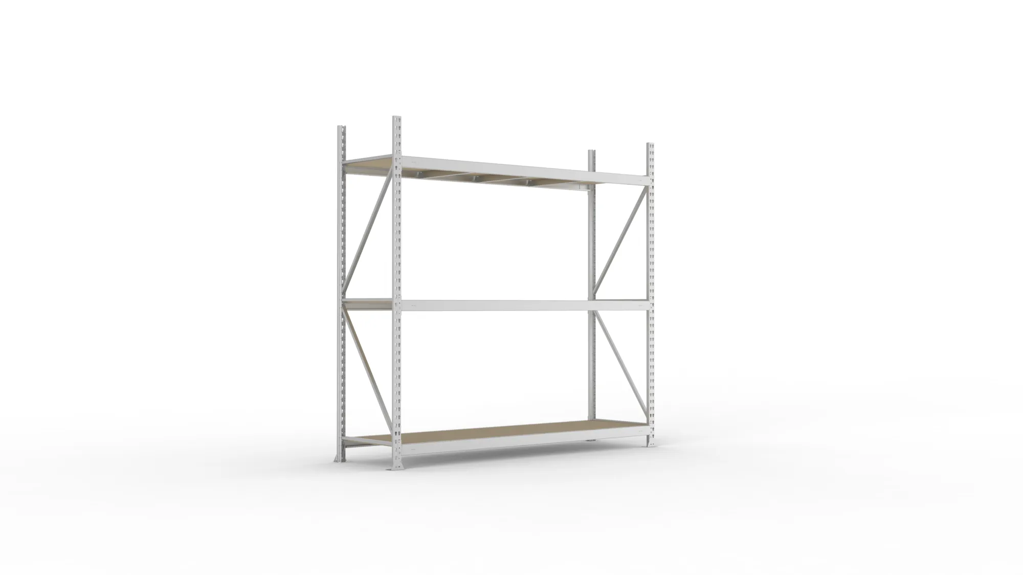 META MINI-RACK Weitspannregal | Grundregal | 2200 x 2200 x 650 mm | Fachlast 600 kg | Spanplattenböden | 3 Ebenen